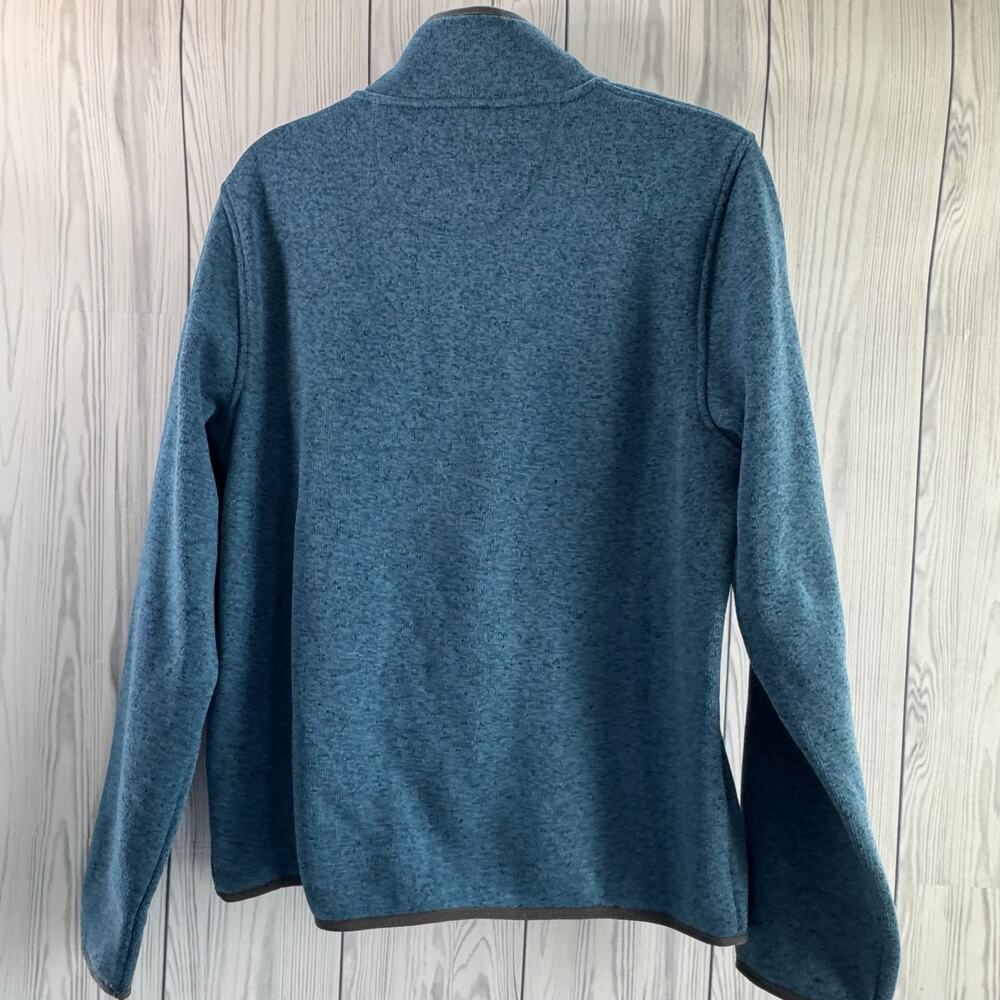 LL Bean Pullover Fleece 1/4 Snap Jacket Mens Blue Medium Regular Slightly Fitted - Picture 4 of 7